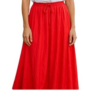 Dimri Maxi Skirt Long Sz Small Coral Orange Gauzy Boho Peasant Cottagecore